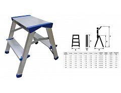 Schůdky oboustranné Al 2x4, nosnost 150 kg  "AKČNÍ CENA BEZ SLEVY"