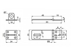 Petlice MINI 50x20x1,2mm ČERNÝ LAK
