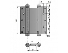 Pružinový závěs 33/125 Ni max 27kg/1pár/700mm š.