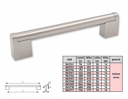 ALENA I úchytka 14/544(586) imitace NEREZ