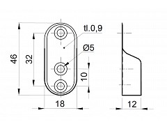 Držák tyče ovál boční uchycení (ocel)