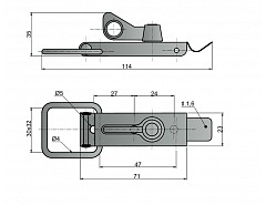 15029 uzávěr bednový s obrtlíkem Žlutý zinek