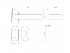 Kování dveřní rozeta H 03  klika/klika OK/FAB  bílá