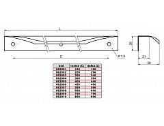 ELZA 696mm úchytka ČERNÁ-MATNÁ