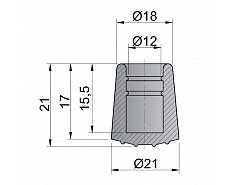 Gumový návlek pr.12mm ČERNÝ