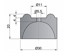 Gumová zarážka pr.30mm, v.20mm ČERNÁ