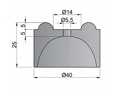 Gumová zarážka pr.40mm, v.25mm ČERNÁ
