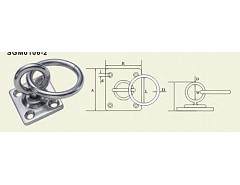 Deska s okem s kroužkem 40x40mm 6mm NEREZ