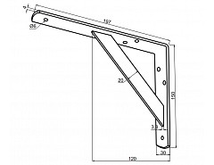 Konzola policová BÍLÁ 200x150x30 (nosnost 100kg/pár)