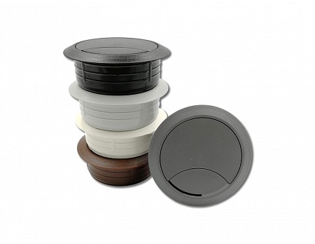 Kabelová průchodka kulatá, bílá, průměr 60mm