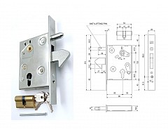 Zámek AGB 72/95 s hákem+trn dorn 60mm,čelo 25mm BZN  B008596015 + vložka 27/27