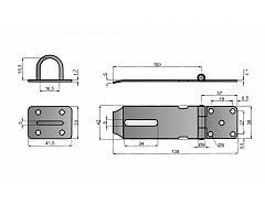 Petlice rovná NEREZ 106 mm š.39mm