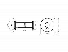 Průhledítko (kukátko) Ni-SATIN 160 stupňů prodloužené 55-96mm ESO