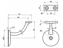 Držák zábradlí 81140 BRONZ