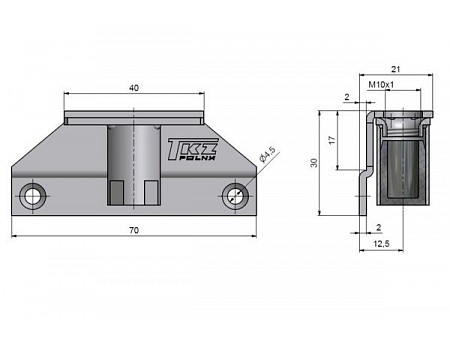 Držák závěsu M10x1 LOMENÝ nosn.50kg/1ks 98070000