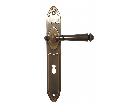 Bezpečnostní kování K1 klika klika  92 Tradition Starobronz síla dveří 70 mm, levé dveře