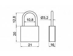 Visací zámek Fe 20mm 3kl. ESO (026601)