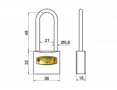 Visací zámek Fe 38mm 3kl. LS ESO (026611)