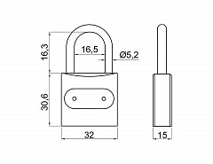 Fe12-32mm SU visací zámek FORMAN 3kl.(026052)