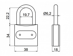 Fe12-38mm SU visací zámek FORMAN 3kl.(026053)