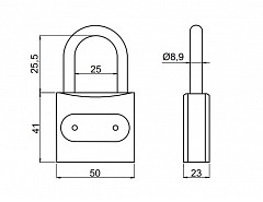 Fe12-50mm SU visací zámek FORMAN 3kl.(026054)