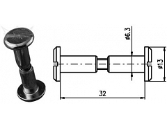 Spojovací kování 32 mm Zn č.8601053A