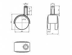 Kolečko ROL-N 50-čep 8mm+pouzdro TWS50 W/S