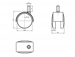 Kolečko ROL-N 50-šroub M10 TWT 50