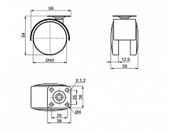 Kolečko ROL-N 40-kovová plotýnka TWP40