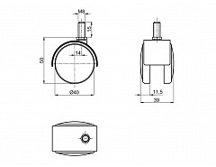 Kolečko ROL-N 40-šroub M8