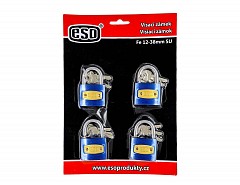 Sada 4 ks visacích zámků 38mm 12 kl. na stejný uzávěr "SU" [BLI] ESO