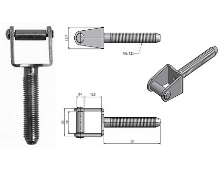 Skoba ok. k zašroubování M8x50 Bzn 66030530
