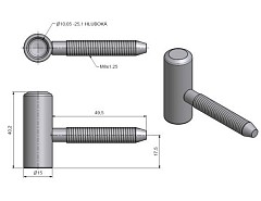 Závěs dveřní 80/10 VD M8 Bzn č.96180530