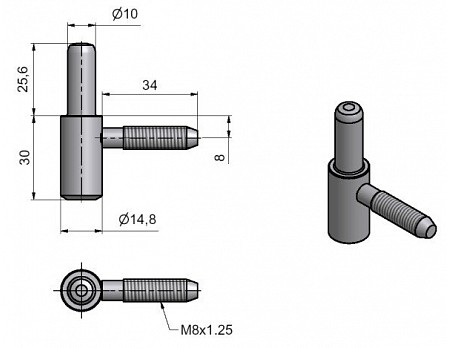 Závěs 60/10 SD M8/34.5 žlutý Zn č.96140510