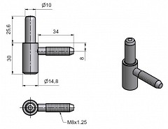 Závěs 60/10 SD M8/34.5 žlutý Zn č.96140510