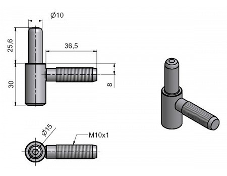 Závěs 60/10 SD M10x1/37 žlutý Zn č.96080510
