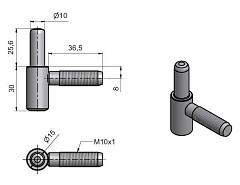 Závěs 60/10 SD M10x1/37 žlutý Zn č.96080510