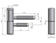 Zav.dveř. 60/10 M8/50 M8/34.5  SMO č.96152B90