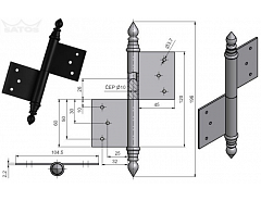 Závěs dveřní UR 14 120 Ms''L'' č.94270800