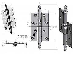 Závěs dveřní rovný UR 120 Ms''P'' č.94560800