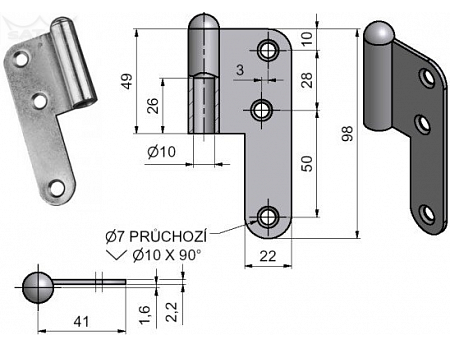 Závěs dveřní T5 H.D.''P''Zn č.93220530