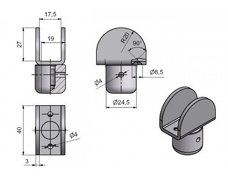 Stavěcí patka U1 (š.18mm) č.818102A0