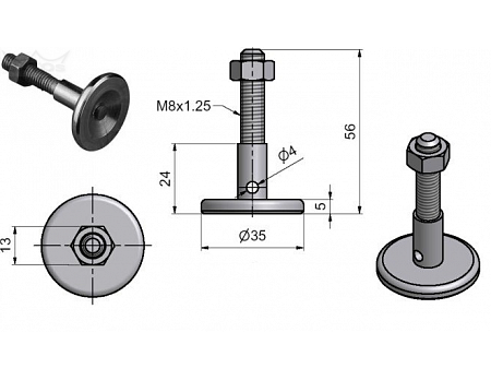 Regulační šroub 35 M8 ZnB 81800530
