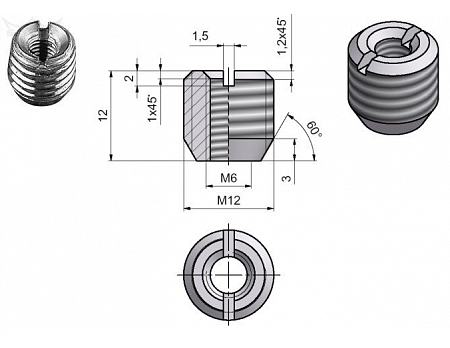 Závrtná matice M6/12x12 Al 80520000