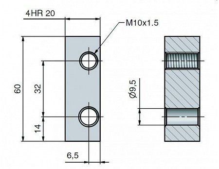 Držák závěsu 20x20 TRIO 20 M10 OZ č.98300000