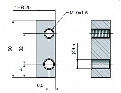 Držák závěsu 20x20 TRIO 20 M10 OZ č.98300000