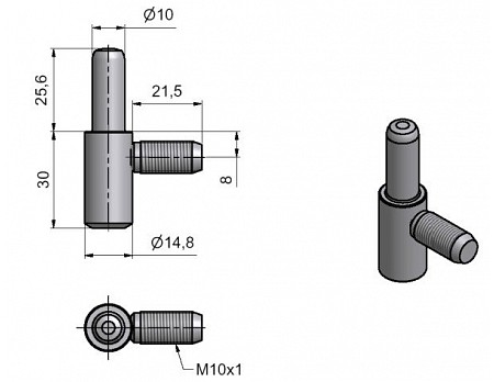 Závěs 60/10 SD M10x1/22 modrý Zn č.96090530