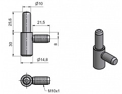 Závěs 60/10 SD M10x1/22 modrý Zn č.96090530