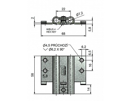 Vložka závěsu 22/7-5,8 DZ 9819053A