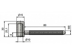 Závěs dveřní 60/10 VD M8x80 NI SATEN 96528D00